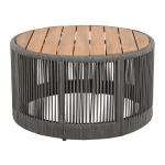 Outdoor Coffee Table with 220 Lbs Capacity, Weather-Resistant Rustic Center Table for Garden, 26" L x 26" W x 14" H, Grey+Natural+Teak