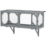 PawHut Cat Tunnel, Wooden Catio Outdoor Cat Enclosure with 2 Doors and Extendable Design, Wall-Mounted Pet Run