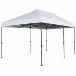 Outsunny 10 x 20 ft Pop Up Canopy Tent, Heavy Duty UPF50+ Outdoor Portable Instant Canopy Shelter with Wheeled Bag, White