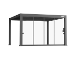 Flexpatio Glass Doors for Gen 2 Perogla - 10mm Tempered Glass, 13' Side, Gray, 100% Aluminum Rail System