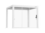 Flexpatio Glass Doors for Gen 2 Perogla - 10mm Tempered Glass Sliding Doors, 100% Aluminum Rail, 10' Side White