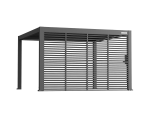 Flexpatio Privacy Shutter Walls Adjustable All-Aluminum Shutters for Pergola - 13' Side Gray, 0–180° Light and Airflow Control