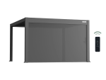 Flexpatio Motorized Roller Shades 13' Side Gray - Motorized Pergola Privacy Screen with Aluminum Track