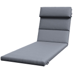 Outsunny Patio Chaise Lounge Chair Cushion Replacement Sun Lounger Pads with Headrest and Ties, Dark Grey