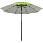 Outsunny 6.6ft Arched Beach Umbrella, Angle Adjustable Patio Umbrella with Steel Frame, Carry Bag, UV30+ Outdoor Umbrella, Green