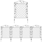 Outsunny Outdoor Metal Garden Fence Panels, Border Edging for Yard, Patio, 4 Pack, Wavey Vines