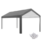Outsunny 10 x 20ft Carport Roof, UV Resistant Canopy Replacement, Fits 84C-378V00 and 84C-206 Series, Dark Gray