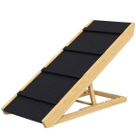 PawHut Adjustable Dog Ramp for Bed, Sofa, with Non-Slip Surface, Folding Dog Stair for Small, Medium, Large Dogs