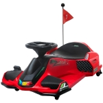 Aosom 12V Electric Drifting Go Kart w/ Slow Start, Music, Lights, Red