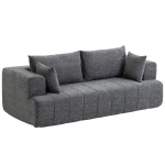 HOMCOM 3 Seater Sofa, Chenille Boneless Cloud Couch with Thick Spring Cushion, Wide and Deep Seat, Wide Armrests, Grey
