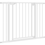 PawHut Baby Gate, Pet Safety Gate Pressure Fit, Wide with Two-Way Open, Auto-Close for Stair, Doorways, Hallways, 30"H, White