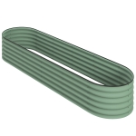 Outsunny 8 x 2 x 1.5ft Galvanized Raised Garden Bed Kit, Metal Planter Box with Safety Edging,  Green