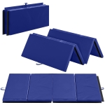 Soozier 4'x10'x2" Folding Gymnastics Tumbling Mat, Exercise Mat with Carrying Handles for Yoga, MMA, Martial Arts, Blue