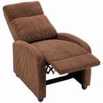 HOMCOM Corduroy Home Theater Seating, Push Back Recliner Chair with Padded Seat for Living Room, Brown