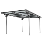 Outdoor Storage Carport with Double-Layer Waterproof Roof, Sloping-Roof Vehicle Shelter with Aluminium Alloy Frame, 120'' L x 198'' W x 91.5'' H, Black