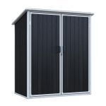Outdoor Resin Storage Shed with Secure Lockable Doors, Waterproof Lockable Cabinet with UV-Resistant Durable Resin, 60.5'' L x 38'' W x 68.5'' H, Black