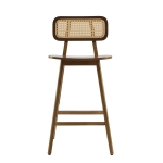 Bari Counter Stools with High-Quality Rubber Wood, Cozy Bar Chairs with Good Breathability and Lumbar Support, 18" L x 20.5" W x 36" H, Walnut
