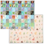 Qaba Baby Play Mat Double-Sided, Foldable Activity Playmat, Waterproof Reversible Playmat for Toddlers, 71" x 59"