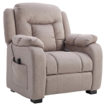 HOMCOM Massage Recliner Chair with Quiet Brushless Motor Pet-Friendly Fabric Power Recliner with 2 Memory Positions Brown