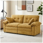 Modular Cloud Sofa with Soft Chenille Fabric, Cozy 2-Seater Couch for Apartments, Bedrooms, and Small Offices, 84"L x 35.5"W x 34.5"H, Yellow