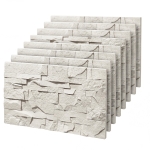 HOMCOM 8-Pack 3D Faux Stone Wall Panels, Lightweight Polyurethane Panels for Interior and Exterior Accent Walls, Light Gray