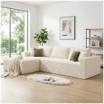 Cozy L-Shaped Compressed Sofa with 1400 lbs Weight Capacity and Cloud-Like Memory Foam, Spacious Couch for Big Families, 108"L x 68"W x 33"H, White