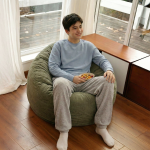 Soft Velvet Bean Bag Sofa for Kids with High-Resilience Foam, Cozy Lounge Armchair for Playrooms, 36" L x 30" W x 25" H, Antique Light Green