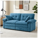 Modular Cloud Sofa with Soft Chenille Fabric, Cozy 2-Seater Couch for Apartments, Bedrooms, and Small Offices, 84"L x 35.5"W x 34.5"H, Blue
