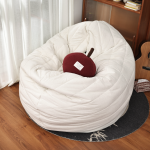 Soft Velvet Bean Bag Sofa for Kids with High-Resilience Foam, Cozy Lounge Armchair for Playrooms, 36" L x 30" W x 25" H, Antique White