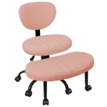Ergonomic Cross-Legged Meditation Chair with Lumbar Support, Swivel Executive Office Desk Stool for Home Offices, 27" L x 35" W x 36.5" H, White