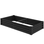 Outsunny Galvanized Garden Beds with Open Bottom, Outdoor Planter Box for Herbs Vegetables, 6 x 3 x 1ft, Black