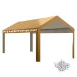 Outsunny 10 x 20ft Carport Roof, UV Resistant Canopy Replacement, Fits 84C-378V00 and 84C-206 Series, Beige