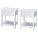 HOMCOM End Table, 2-tier Side Table with Drawer and Storage Shelf, Modern Sofa Side Table for Living Room, Gray