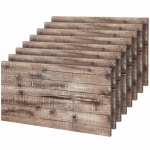 HOMCOM 8-Pack 3D Faux Wood Wall Panels, Lightweight Polyurethane Panels for Interior and Exterior Accent Walls, Gray Wood Grain