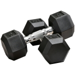 Soozier Rubber Dumbbells Weight Set, Total 30lbs Dumbbell Hand Weight for Body Fitness Training for Home Office Gym, 2 x 15lbs