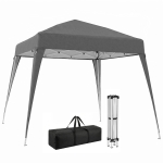 Outsunny 8' x 8' Pop Up Canopy, Outdoor Folding Tent, Portable Party Tent with Carrying Bag for Camping, Party, Picnic, Grey