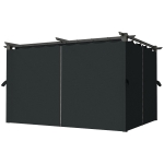 Outsunny 10' x 13' Pergola with Retractable Canopy and Curtains, UPF30+ Sun Shade Shelter for Grill, Garden, Backyard, Deck