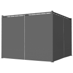 Outsunny 10' x 10' Retractable Pergola Canopy with Sidewalls, Metal Outdoor Gazebo Sun Shade Shelter, Dark Grey