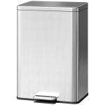 HOMCOM Garbage Bin, Soft-Close Trash Can with Foot Pedal, 5 Gallon (20 L) Garbage Can with Removable Inner Bucket, Silver