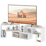HOMCOM TV Stand for TVs up to 75", 3-Piece Modular TV Console with Open Storage Shelves, White