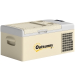 Outsunny 12 Volt Car Refrigerator, 17QT Car Fridge Electric Cooler, 12/24V DC and 100-240V AC, -4℉-50℉, Portable Refrigerator