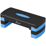 Soozier Aerobic Exercise Step Platform, 4"/6"/8" Adjustable Aerobic Stepper with Risers, Workout Stepper for Home Gym, Blue