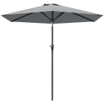 Outsunny Patio Sun Umbrella, Outdoor Parasol with 6 Ribs, Light Grey
