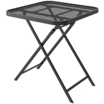 Outsunny 27.5" Square Outdoor Patio Table, Outdoor Folding Table with Grid Rattan-Like Top for Camping, Picnic, Black