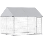PawHut Heavy Duty Galvanized Steel Outdoor Dog Kennel with Waterproof Roof, Safety Lockable Latch System, 9.2' x 7.5' x 7.2'