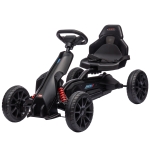 Aosom Kids Pedal Go Kart W/ Adjustable Seat, Swing Axle, Black