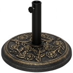 Outsunny 20 lbs Resin Round Patio Umbrella Base 18" Outdoor Decorative Cast Stone Parasol Stand Market Garden Umbrella Holder, Bronze