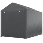 Outsunny Portable Bicycle Shed with Galvanised Steel Frame and Large Door, Waterproof Outdoor Shed for Garden Tools, Dark Grey
