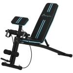 Soozier Foldable Press Bench Adjustable Dumbbell, Weight Training Bench Exercises Gym Chair, Black & Blue