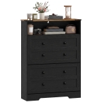 HOMCOM Shoe Cabinet with 2 Flip Drawers, Narrow Shoe Storage Cabinet, Black